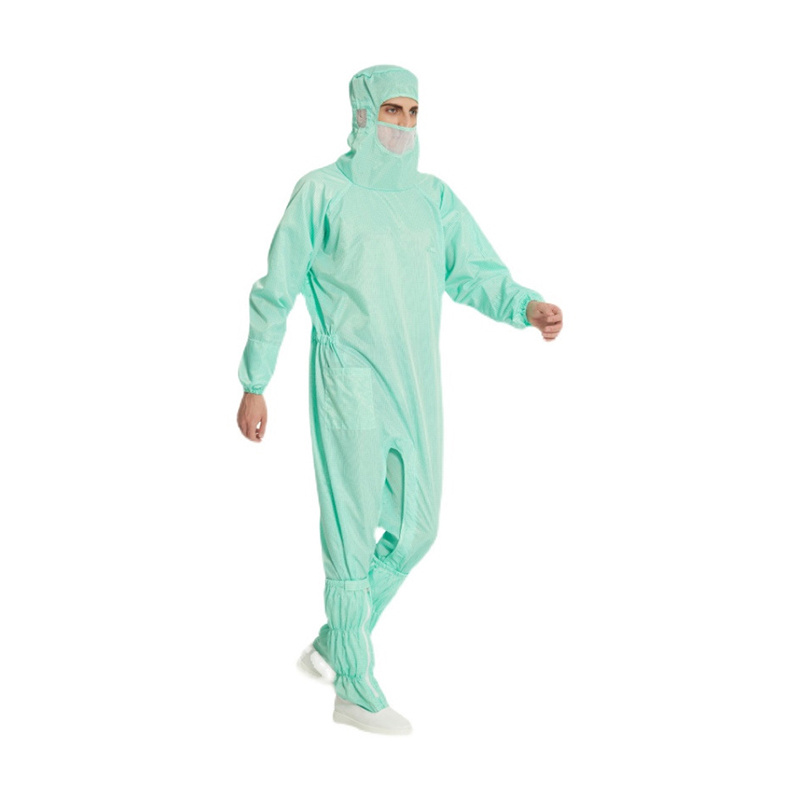 Setelan katak anti statis dengan jumpsuit berkerudung